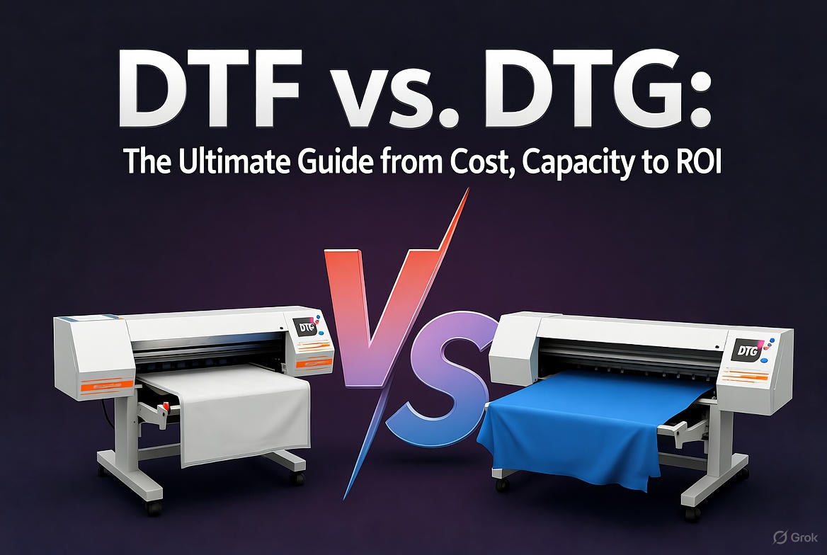 A 1200x800 Cover about the difference between Direct-to-Film and Direct-to-Garment.