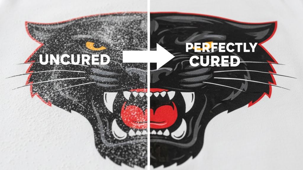 DTF uncured vs perfectly cured