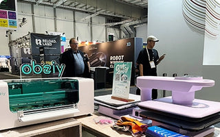 Obziy DTF printing system on display at IFA trade show, complete solution for custom apparel