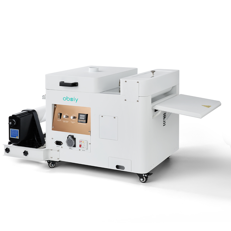 Obziy AutoShake1 DTF Oven White machine with wheels on a white background