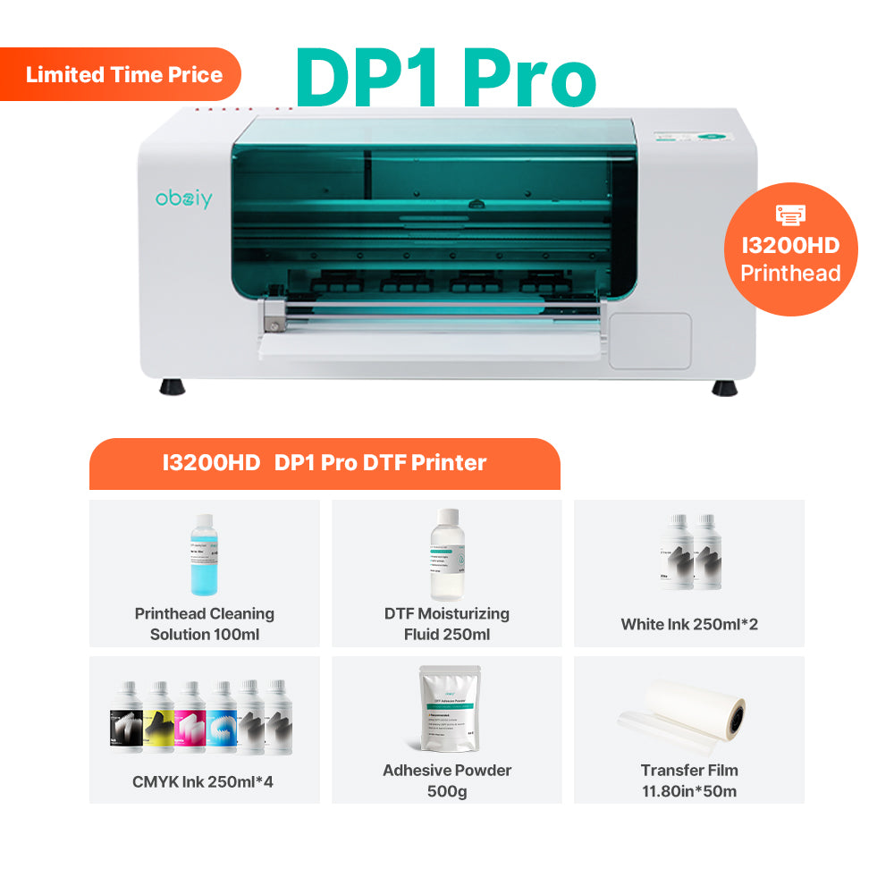 obziy DP1 Series: World's Fastest Single-Head 15" All-in-One DTF Printer with 8-Pass Precision