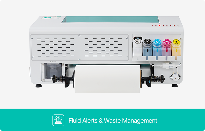 Waste management system for DTF printers