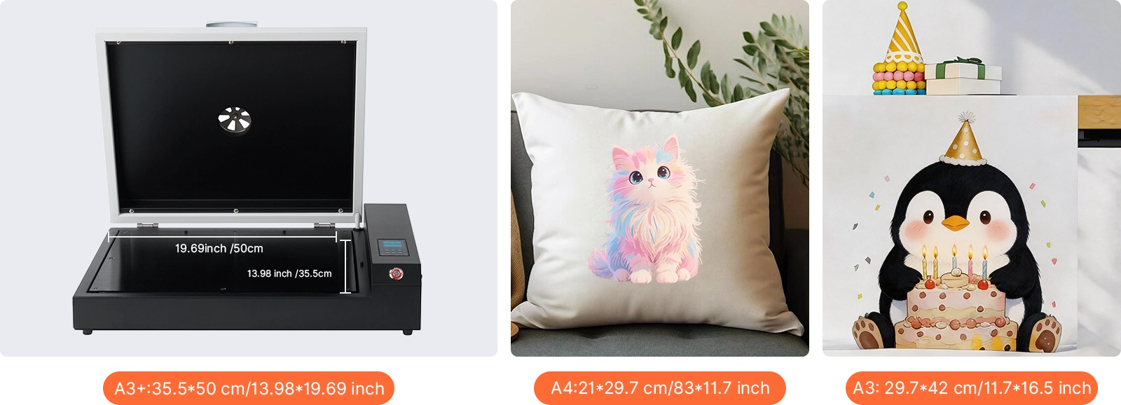 Obziy DTF printer accessory multi-format support, compatible with various print sizes for custom apparel