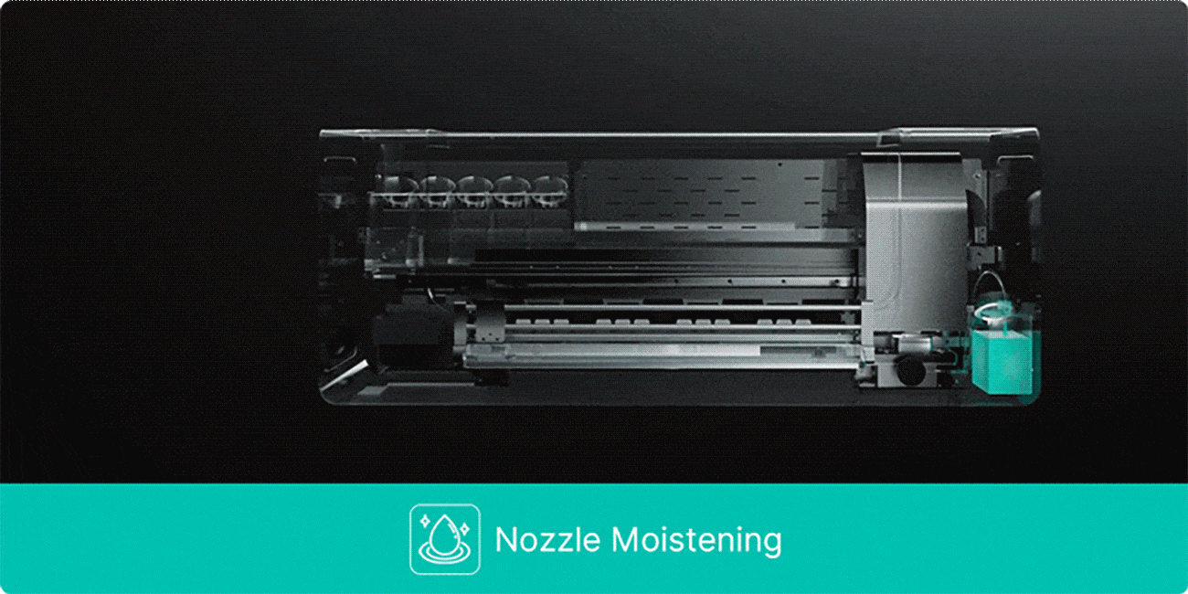 Automatic nozzle moistening DTF printer