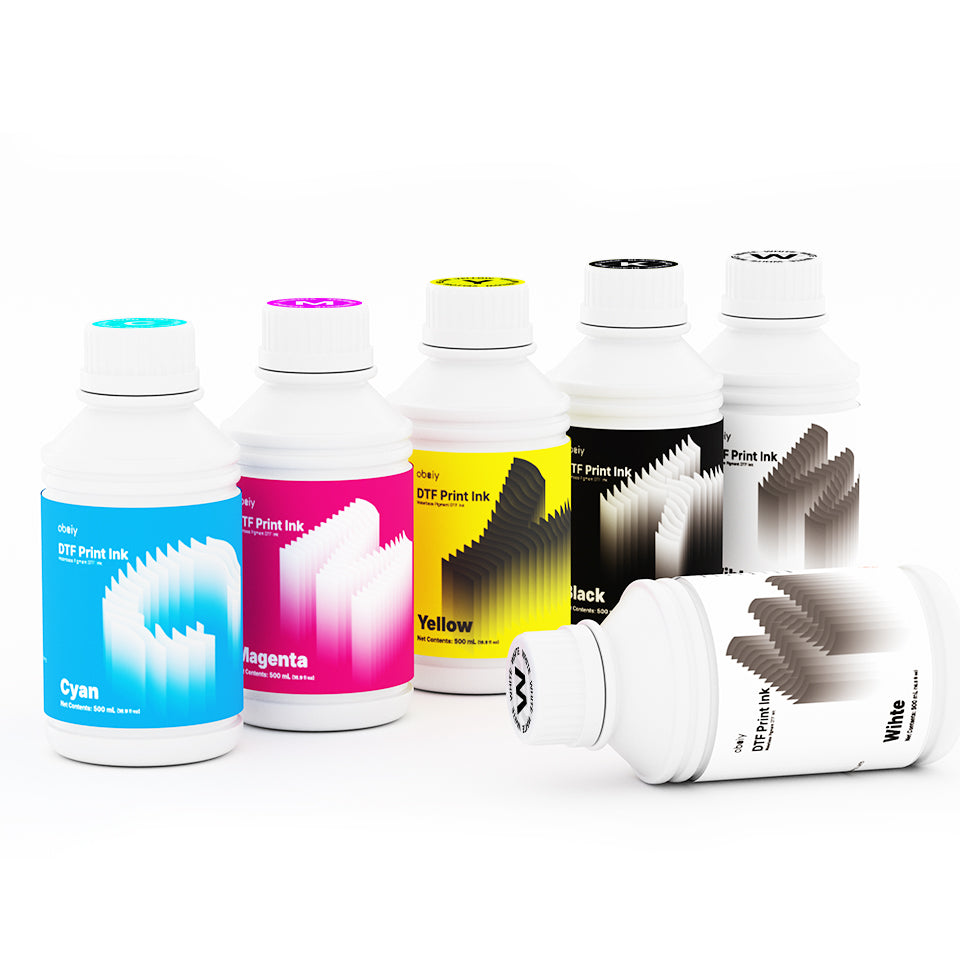 Obziy Premium Pigment DTF Ink Combo Pack（CMYKWW）500ml*6