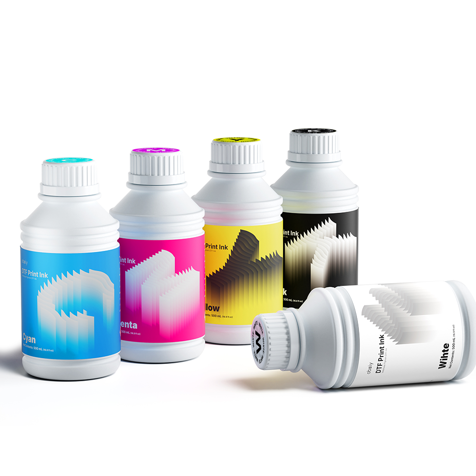 Obziy Premium Pigment DTF Ink Combo Pack（CMYKW）500ml*5