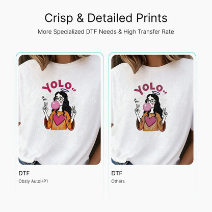 Obziy AutoHP1 Auto Heat Press White 110V：Pre-set DTF/DTG Modes