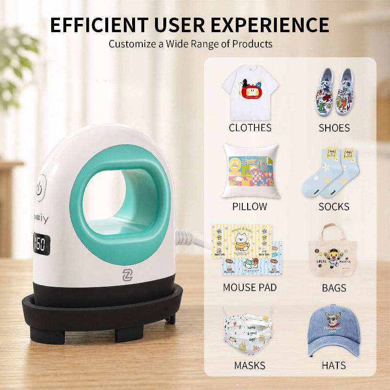 obziy Mini Heat Press Machine for DTF & Sublimation — Portable Iron for Beginners & Small Projects
