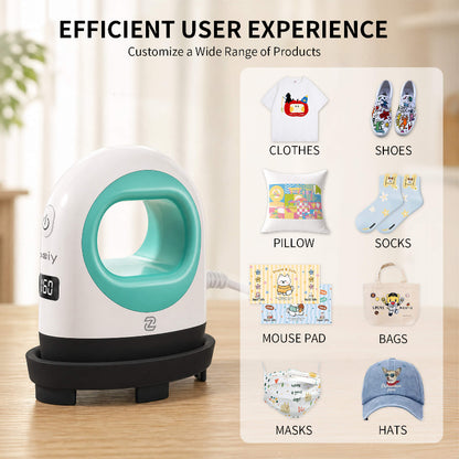 obziy Mini Heat Press Machine for DTF & Sublimation — Portable Iron for Beginners & Small Projects