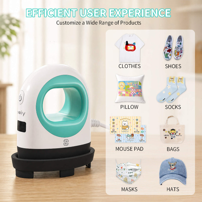 obziy Mini Heat Press Machine for DTF & Sublimation — Portable Iron for Beginners & Small Projects