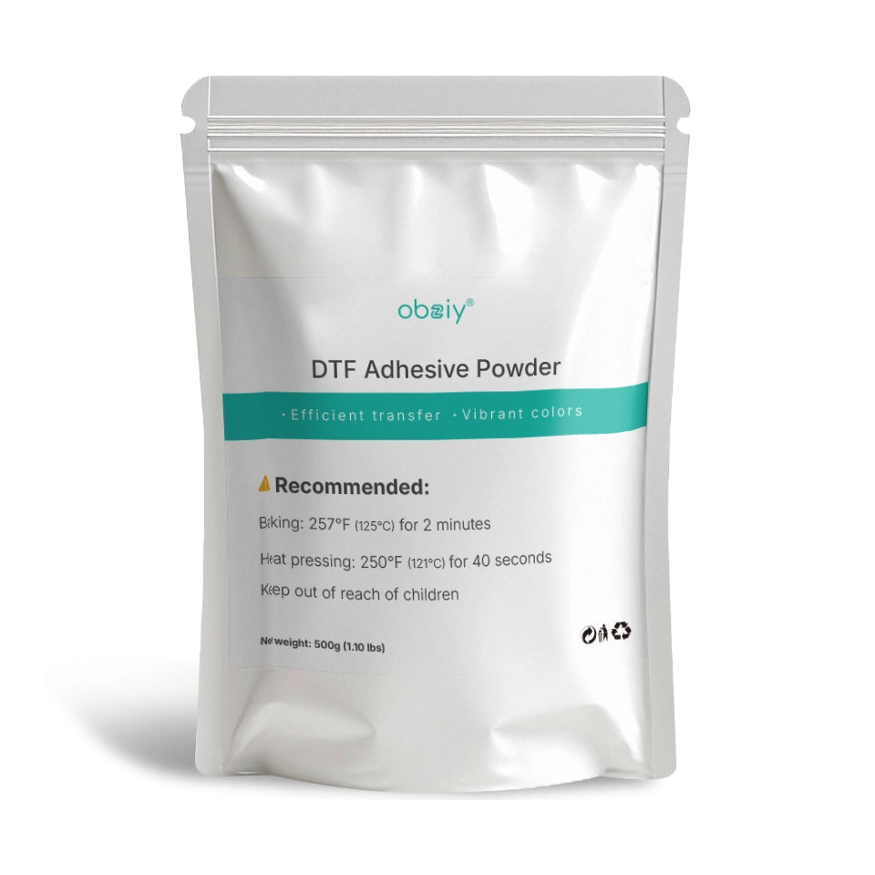 Package of Obziy DTF Adhesive Powder on a white background